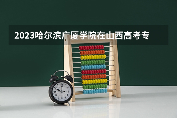 2023哈尔滨广厦学院在山西高考专业招生计划人数是多少