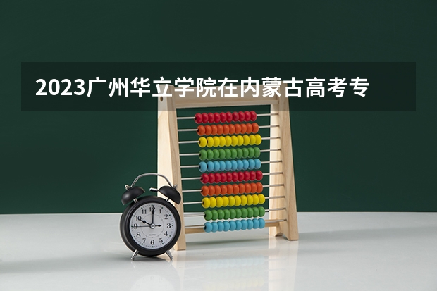 2023广州华立学院在内蒙古高考专业招生计划人数是多少