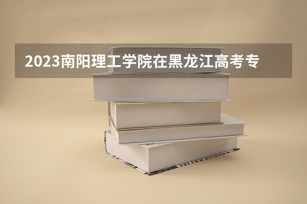 2023南阳理工学院在黑龙江高考专业招生计划人数是多少