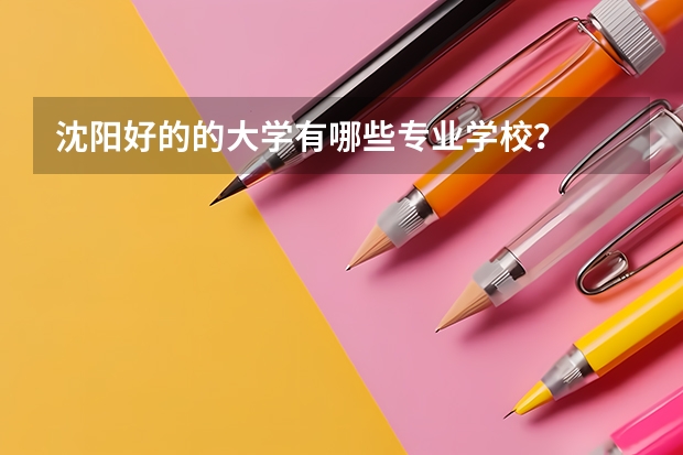 沈阳好的的大学有哪些专业学校?