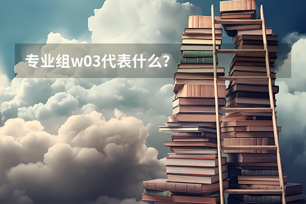 专业组w03代表什么？