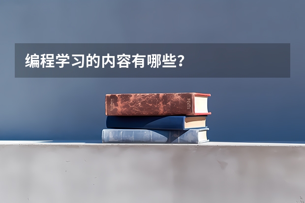 编程学习的内容有哪些？